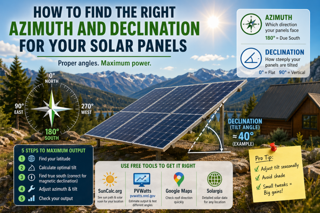 Solar Module Azimuth Solar Panel Azimuth & Declination: Get the Angle Right, Get More Power